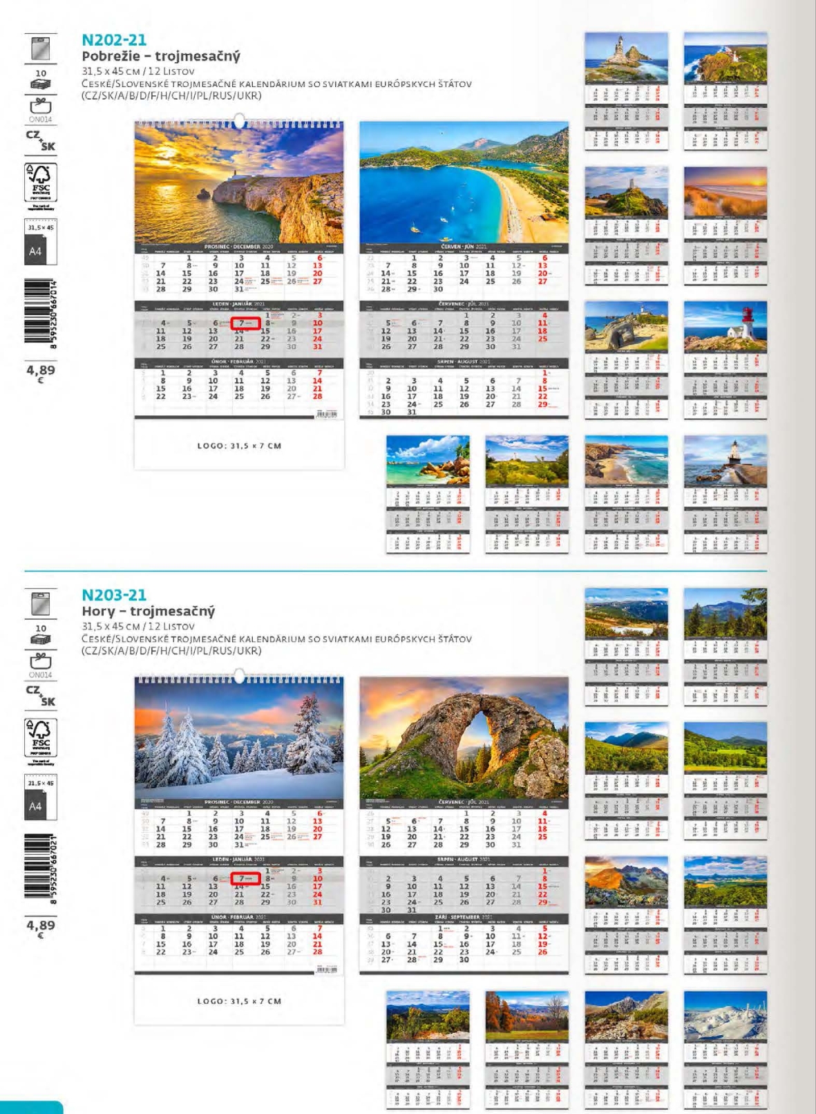 Viacmesačn&eacute; a pl&aacute;novacie kalend&aacute;re - 3 a viacmesačn&eacute; kalend&aacute;re